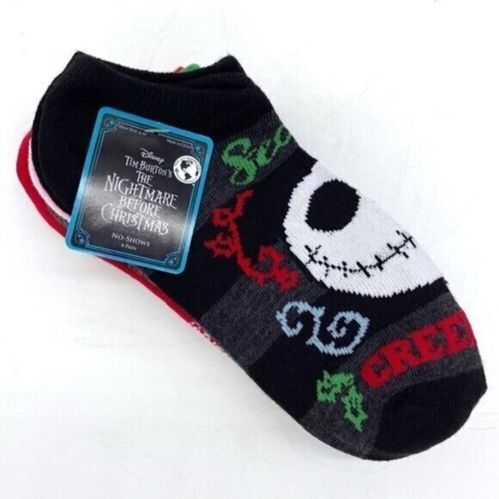 Disney NightmareĀ BeforeāChristmas Women's No Show Socks 6 Pairs New